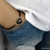 N6291g Bracelet Swarovski homme cordon cuir - Bijoux Bracelets en ligne Ninanina