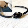 N6291h Bracelet Swarovski homme cordon cuir - Bijoux Bracelets en ligne Ninanina