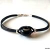 N6291NBracelet Swarovski homme cordon cuir - Bijoux Bracelets en ligne Ninanina