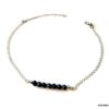 N6295g Chaine de cheville Swarovski perles noires Argent 925 - Bijoux de pied en ligne Ninanina