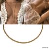 N6307f Longue chaine femme acier doré maille gourmette - Bijoux de corps en ligne Ninanina