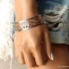 N6312g Bracelet jonc manchette acier homme et femme arbre de vie inoxydable argenté - Bijoux Bracelets en ligne Ninanina