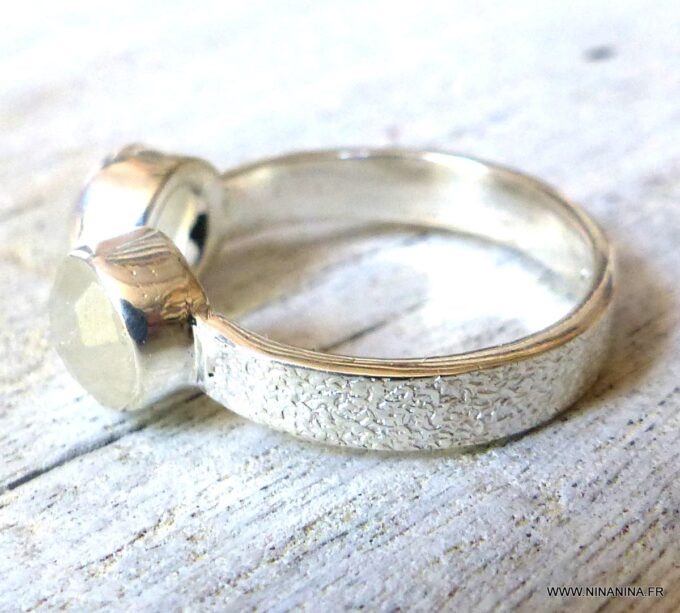N6314d Bague pierre de lune argent 925 massif réglable - Bijoux Bagues pierres fines en ligne Ninanina
