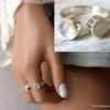 N6314k Bague pierre de lune argent 925 massif réglable - Bijoux Bagues pierres fines en ligne Ninanina