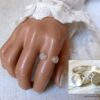 N6314n Bague pierre de lune argent 925 massif réglable - Bijoux Bagues pierres fines en ligne Ninanina