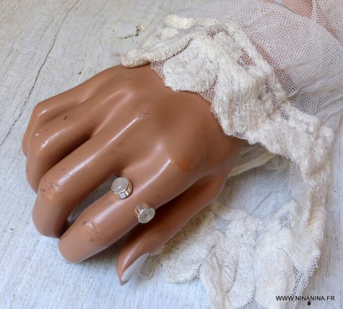 N6314s Bague pierre de lune argent 925 massif réglable - Bijoux Bagues pierres fines en ligne Ninanina