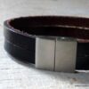 N6319 Bracelet cuir homme et femme fermoir aimanté Acier inoxydable - Bijoux Bracelets en ligne Ninanina