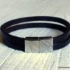 N6319 Bracelet homme cuir fermoir aimanté acier inoxydable - Bijoux Bracelets en ligne Ninanina