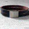 N6319d Bracelet cuir homme et femme fermoir aimanté Acier inoxydable - Bijoux Bracelets en ligne Ninanina
