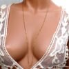 N6337a Chaine fantaisie Acier inoxydable doré maille satellite - Bijoux Chaines en ligne Ninanina