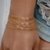 N6345h Chaine de taille plaqué or maille figaro alternée - Bijoux Chaines en ligne Ninanina