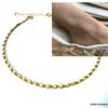 N6347a Chaine cheville Plaqué Or pas cher maille fantaisie femme - Bijoux de pied en ligne Ninanina