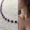 N6374c Collier ras de cou Argent 925 massif Infini Améthyste - Bijoux Colliers en ligne Ninanina