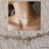 N6374c Collier ras de cou Argent 925 massif Infini pierres Labradorite - Bijoux Colliers en ligne Ninanina