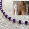 N6374g Collier ras de cou Argent 925 massif Infini Améthyste - Bijoux Colliers en ligne Ninanina