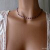 N6374k Collier ras de cou Argent 925 massif Infini Améthyste - Bijoux Colliers en ligne Ninanina