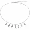 N6382c Collier Ethnique Argent Femme - Pendentifs Goutte Pointe Tribale - Bijoux colliers femmes en ligne Ninanina