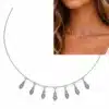N6382e Collier Ethnique Argent Femme - Pendentifs Goutte Pointe Tribale - Bijoux colliers femmes en ligne Ninanina