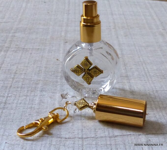 N6384a Vaporisateur de parfum de sac - atomiseur parfum verre et métal doré - Accessoires Atomiseurs en ligne Ninanina