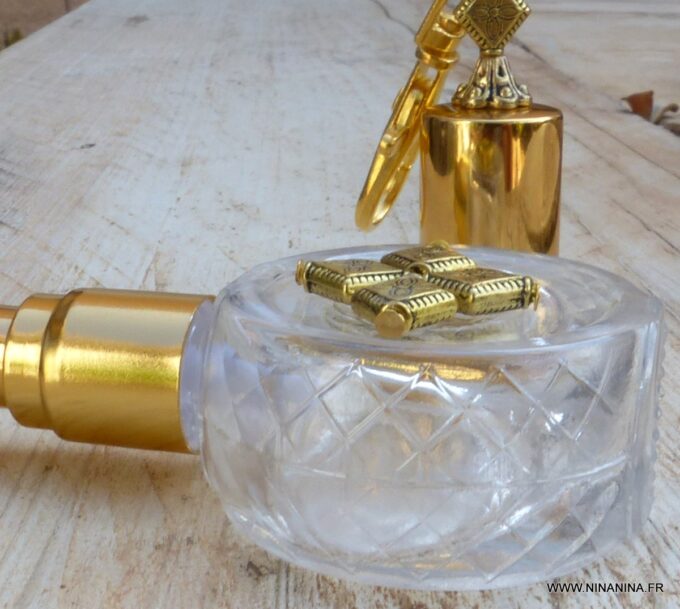 N6384c Vaporisateur de parfum de sac - atomiseur parfum verre et métal doré - Accessoires Atomiseurs en ligne Ninanina