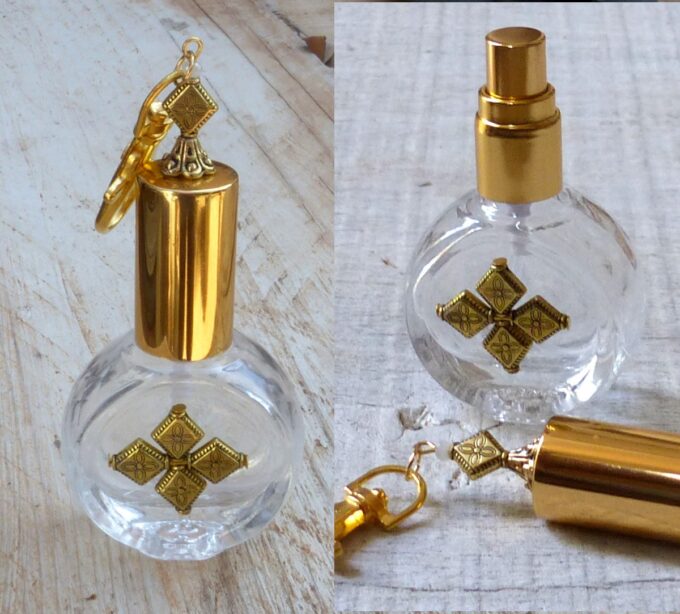 N6384g Vaporisateur de parfum de sac - atomiseur parfum verre et métal doré - Accessoires Atomiseurs en ligne Ninanina