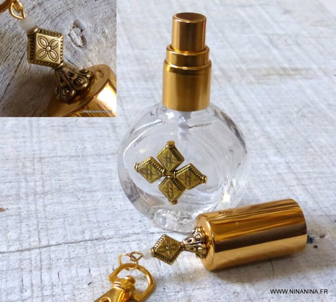 N6384i Vaporisateur de parfum de sac - atomiseur parfum verre et métal doré - Accessoires Atomiseurs en ligne Ninanina