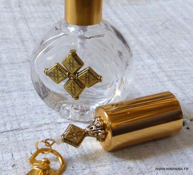 N6384k Vaporisateur de parfum de sac - atomiseur parfum verre et métal doré - Accessoires Atomiseurs en ligne Ninanina
