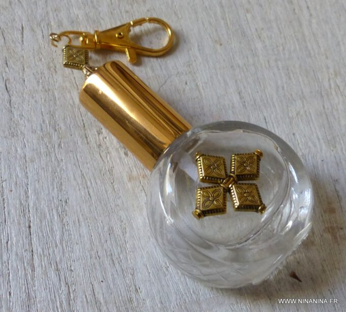 N6384m Vaporisateur de parfum de sac - atomiseur parfum verre et métal doré - Accessoires Atomiseurs en ligne Ninanina