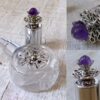 N6385 Atomiseur parfum rechargeable métal argent et améthyste - Accessoires Vaporisateurs en ligne Ninanina