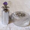 N6385e Atomiseur parfum rechargeable métal argent et améthyste - Accessoires Vaporisateurs en ligne Ninanina
