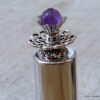 N6385i Atomiseur parfum rechargeable métal argent et améthyste - Accessoires Vaporisateurs en ligne Ninanina
