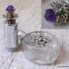 N6385j Atomiseur parfum rechargeable métal argent et améthyste - Accessoires Vaporisateurs en ligne Ninanina
