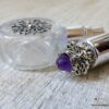 N6385k Atomiseur parfum rechargeable métal argent et améthyste - Accessoires Vaporisateurs en ligne Ninanina