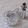 N6385l Atomiseur parfum rechargeable métal argent et améthyste - Accessoires Vaporisateurs en ligne Ninanina