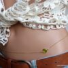 N6390j Chaîne de taille plaqué or cabochon péridot vert naturel véritable - Bijoux Chaines en ligne NINANINA