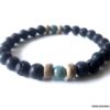 N6392a Bracelet de pierre de lave homme et turquoise africaine - Bijoux Bracelets en ligne Ninanina