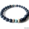 N6392b Bracelet de pierre de lave homme et turquoise africaine - Bijoux Bracelets en ligne Ninanina