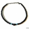 N6395f Bracelet cheville surfeuse surfer pierre de lave et turquoise - Bijoux de pied en ligne Ninanina