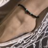 N6395h Bracelet cheville surfeuse surfer pierre de lave et turquoise - Bijoux de pied en ligne Ninanina