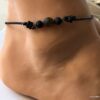 N6397d Bracelet au cheville homme pierre de lave oeil de tigre - Bijoux Bracelets en ligne Ninanina