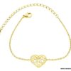 N6401 Bracelet femme coeur acier inoxydable doré - Bijoux Bracelets en ligne Ninanina