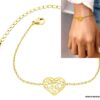 N6401e Bracelet femme coeur acier inoxydable doré - Bijoux Bracelets en ligne Ninanina (2)