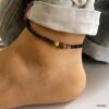 N6407G Bracelet cheville pierre de lave homme et femme - Bijoux bracelets en ligne Ninanina