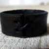 N6447a - Bague cuir femme et homme artisanale noire - Bijoux Bagues en ligne Ninanina