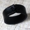 N6447b - Bague cuir femme et homme artisanale noire - Bijoux Bagues en ligne Ninanina