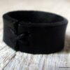 N6447c - Bague cuir femme et homme artisanale noire - Bijoux Bagues en ligne Ninanina