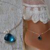 N6467c - Chaine de cheville pierre de naissance décembre pendentif topaze bleue et argent 925 - Bijoux Bracelets en ligne Ninanina