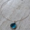 N6467e - Chaine de cheville pierre de naissance décembre pendentif topaze bleue et argent 925 - Bijoux Bracelets en ligne Ninanina