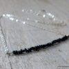 N6469 - Collier diamant noir femme chaine argent 925 - Bijoux Colliers en ligne Ninanina