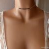 N6469f - Collier diamant noir femme chaine argent 925 - Bijoux Colliers en ligne Ninanina